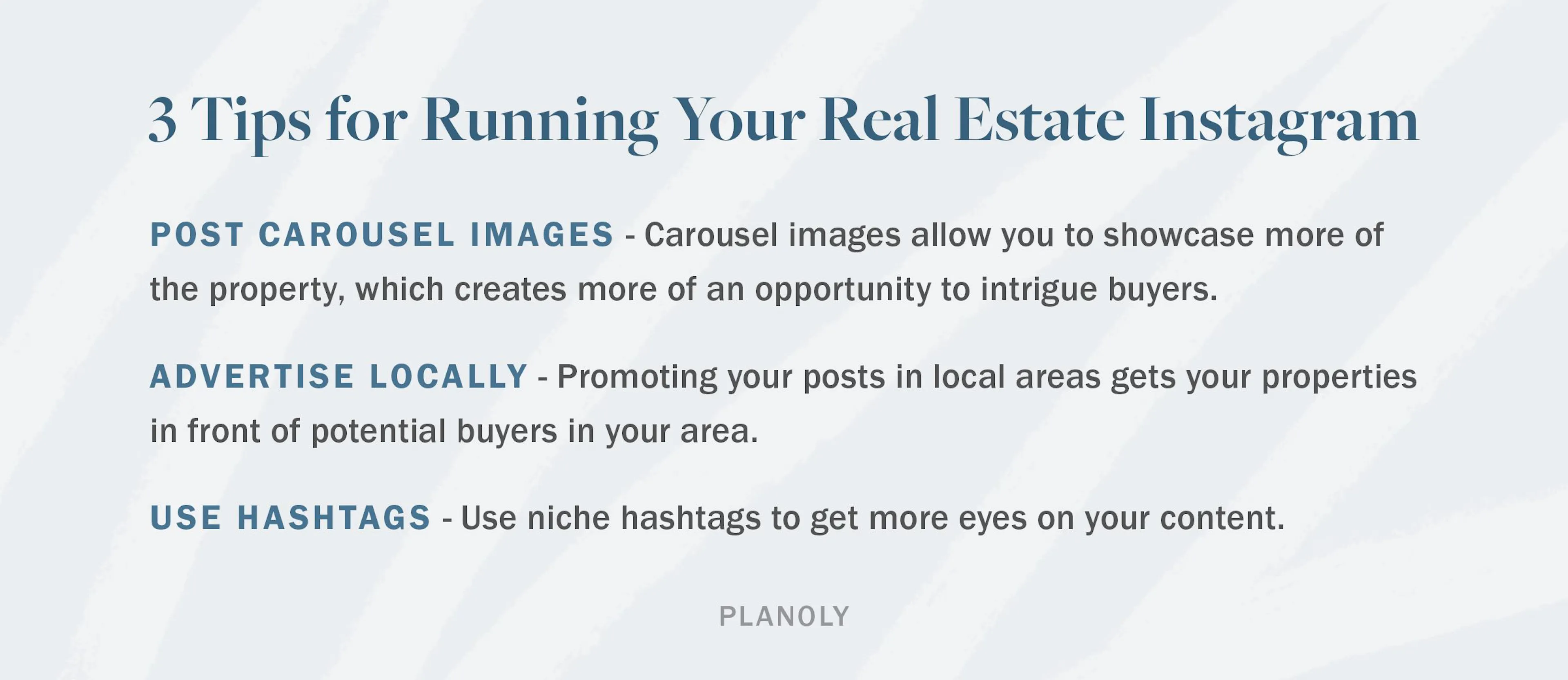 PLANOLY - Blog - Real Estate Social Media Best Practices and Tools - Horizontal - 1-1