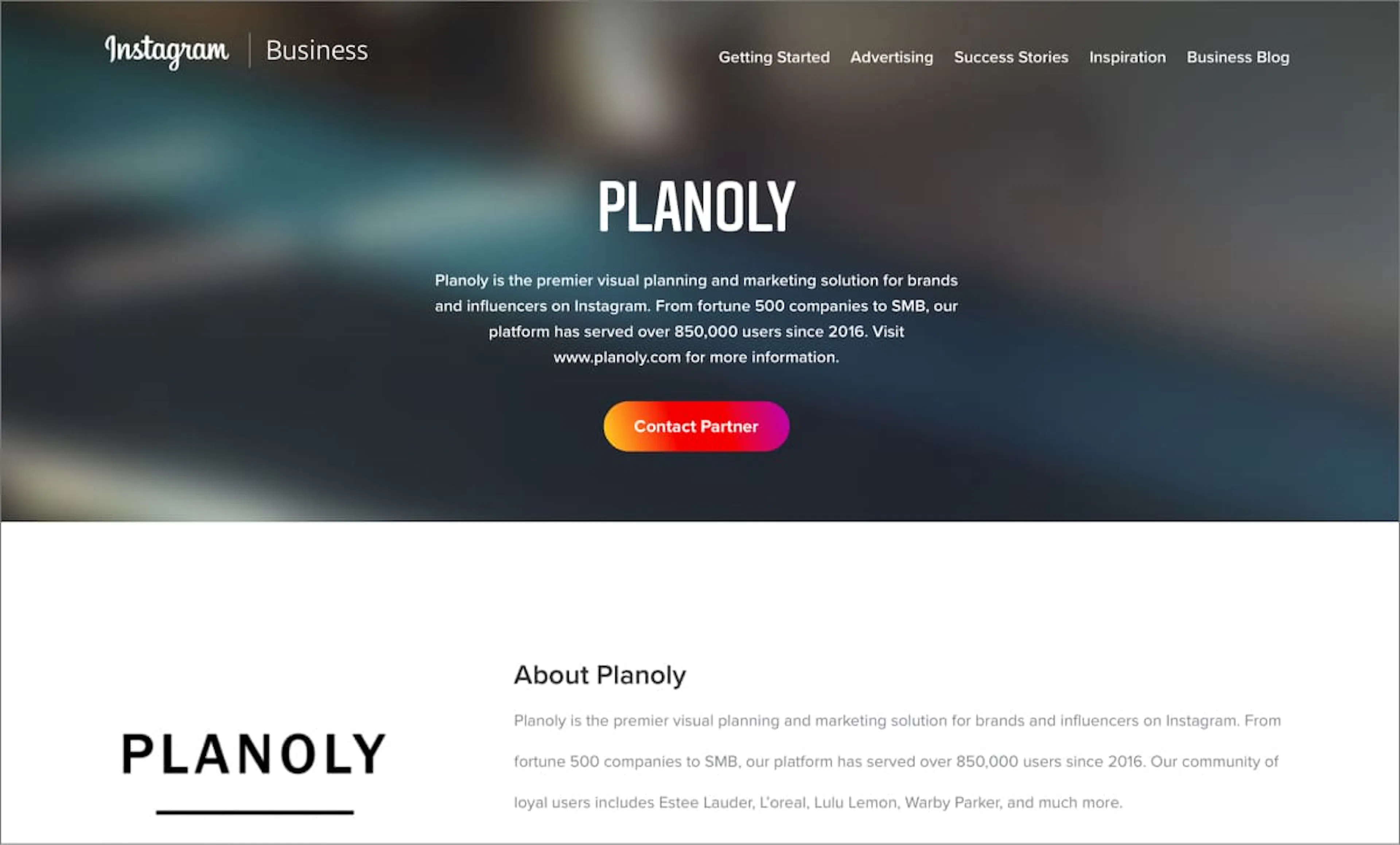 PLANOLY: An Official Instagram Partner
